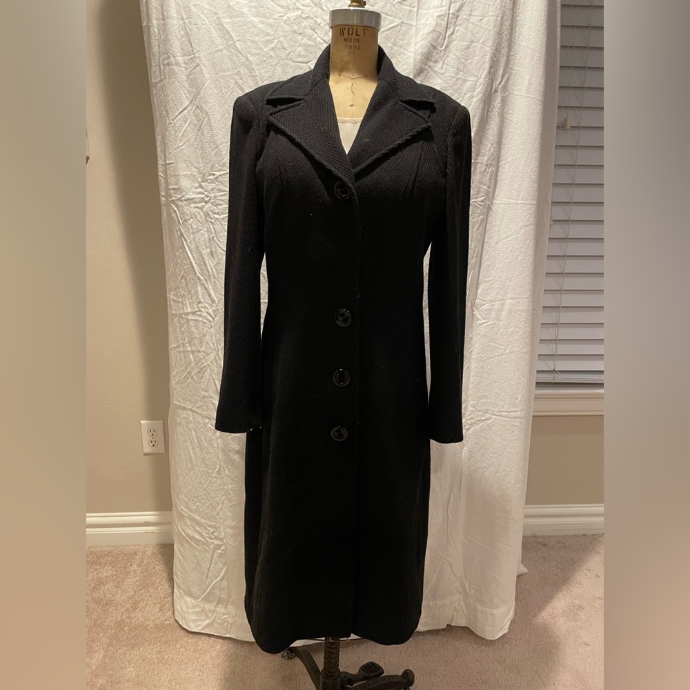 Dolce & Gabbana Black Long Wool Coat